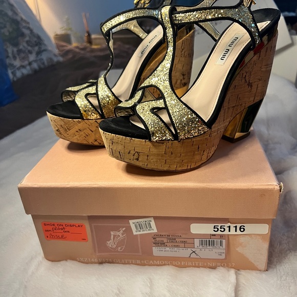 EUC MIU MIU glitter platforms, 37 - Picture 8 of 8